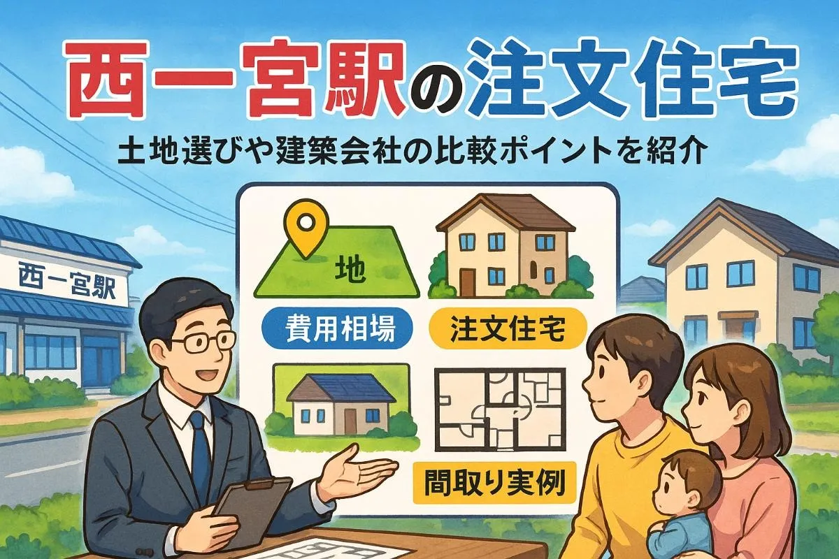 西一宮駅周辺で注文住宅の費用相場と間取り実例！一宮市の土地選びと会社比較ポイント