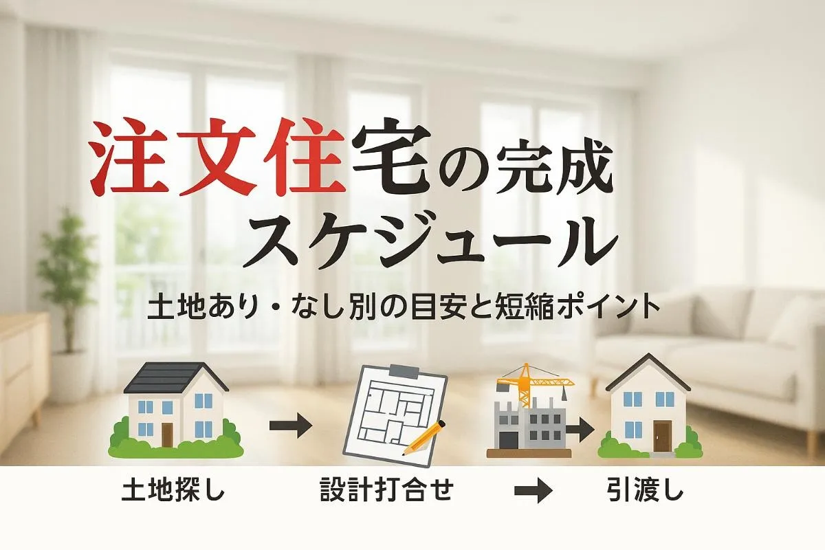 注文住宅の期間と全体スケジュールおよび平均完成までの流れを徹底解説【土地あり・なし別の目安と短縮ポイント】
