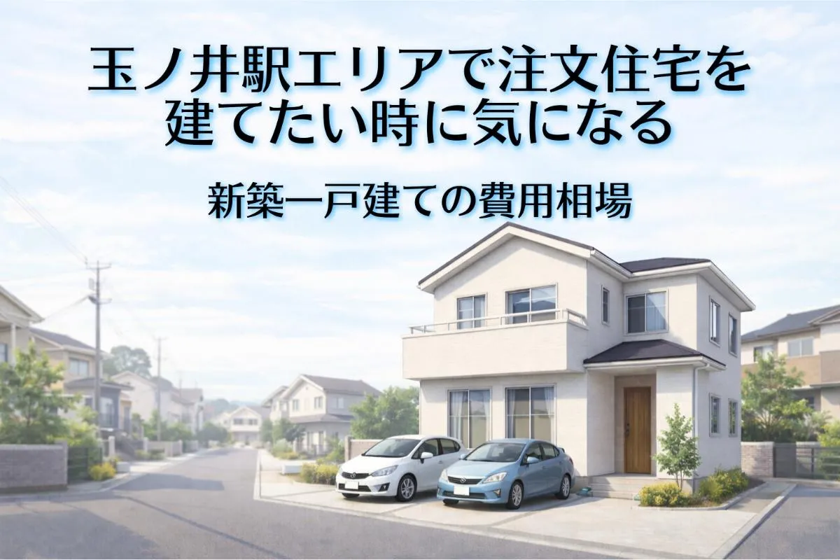 玉ノ井駅エリアで注文住宅を建てたい時に気になる新築一戸建ての費用相場